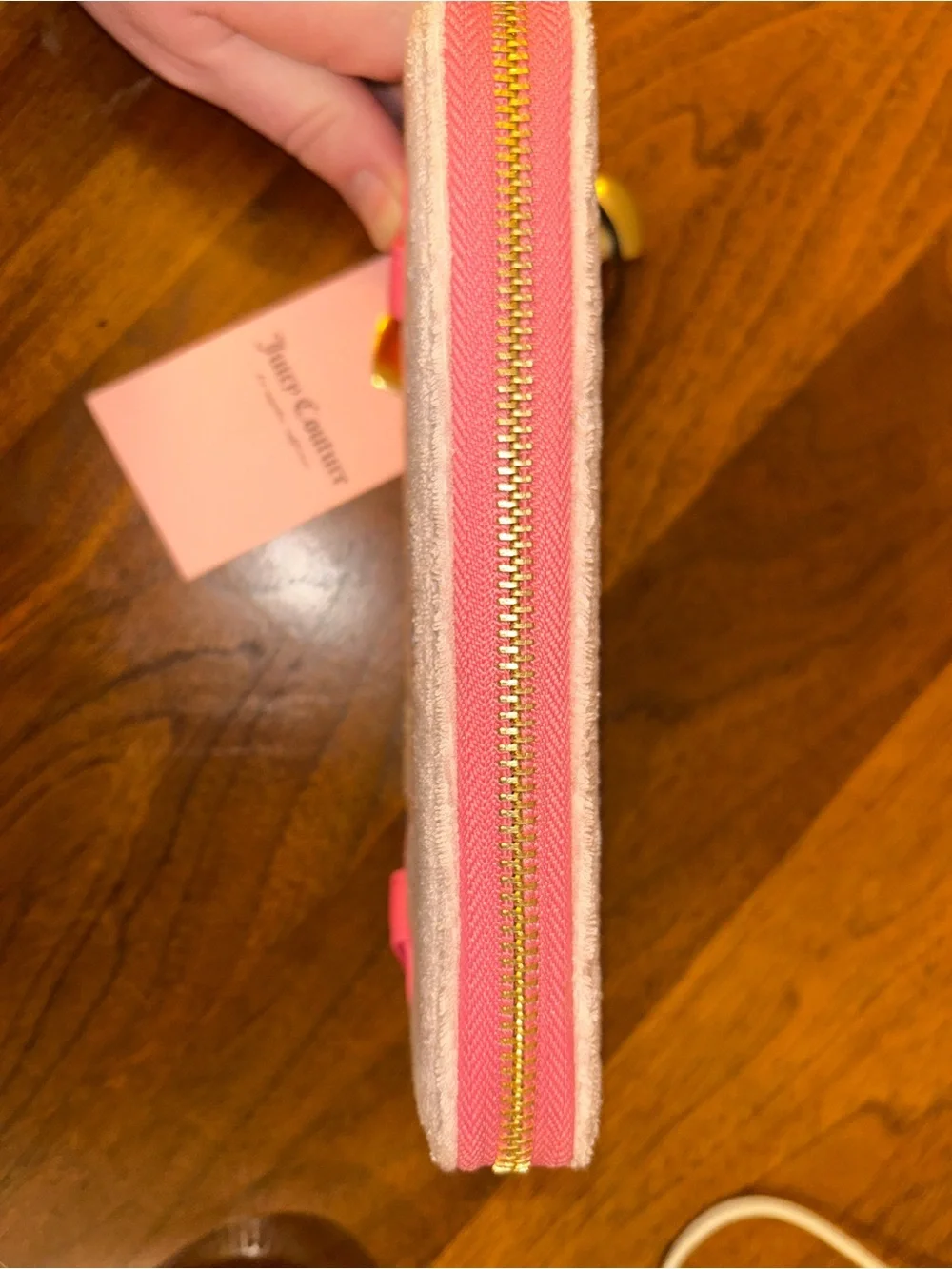 JUICY COUTURE “Lovers Club” Large Zip Around Wallet | Pink Terry Cloth | NWT Y2K